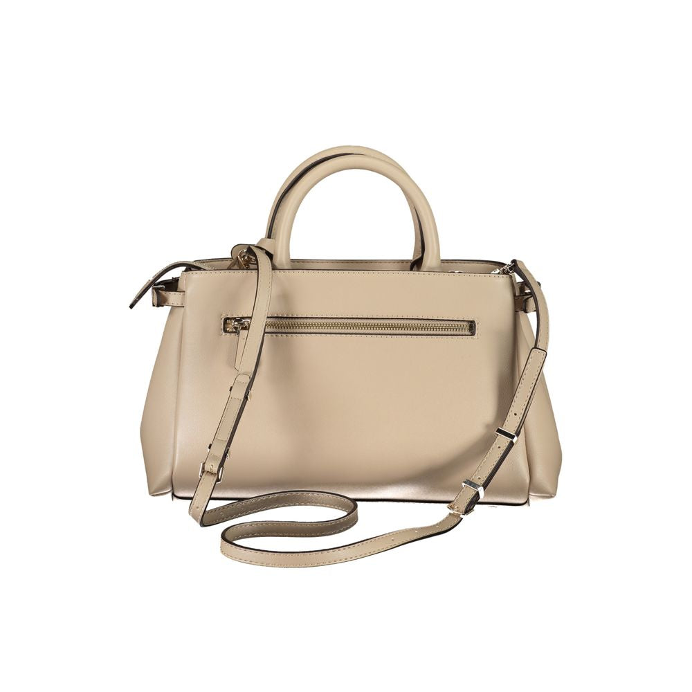 Front view with bag zipped and handles upright.
