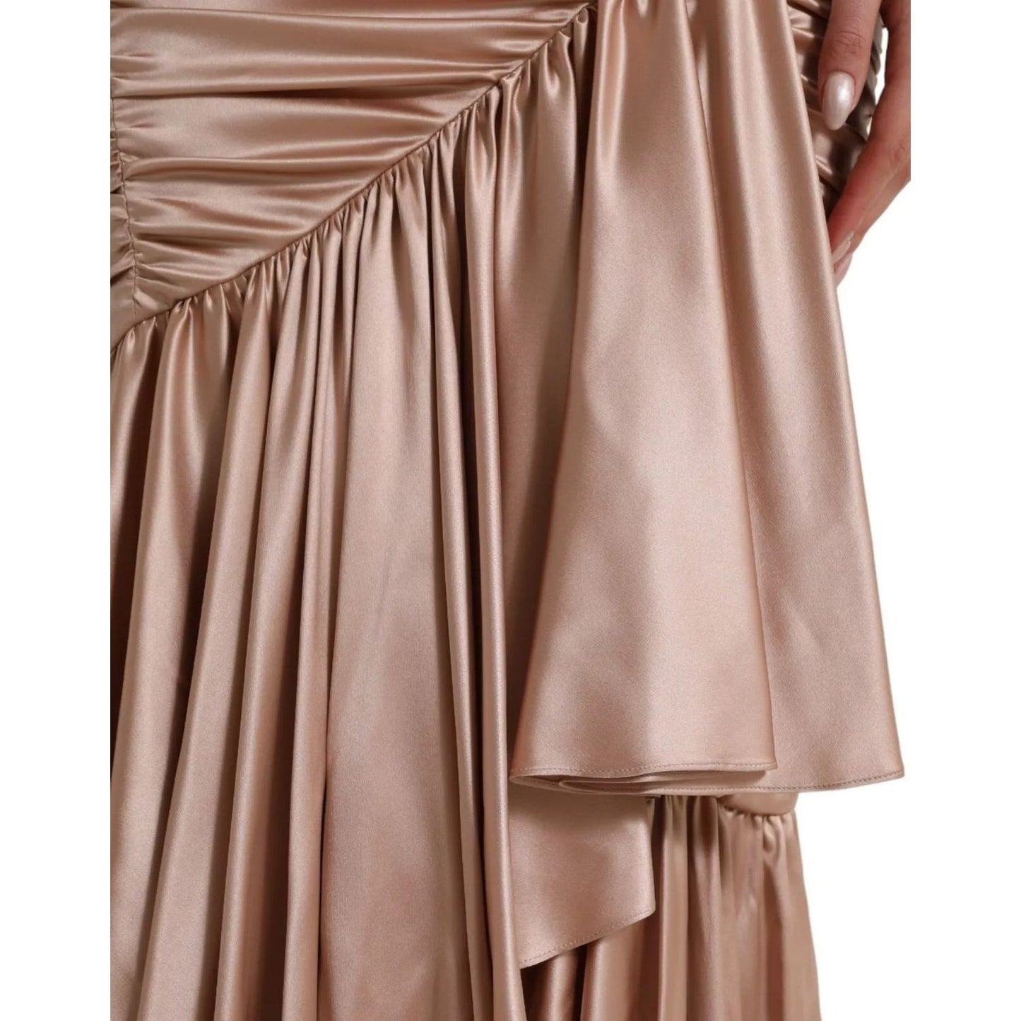 Dolce & Gabbana Pink Silk Stretch Sheath Mermaid Gown Dress