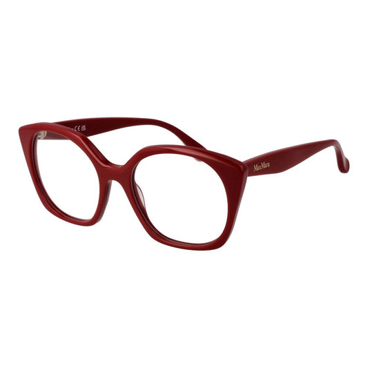 Max Mara Red Women Glasses Frame, full-rim round design, plastic material, branded case included, size 140mm temples, 135mm width, 18mm bridge.