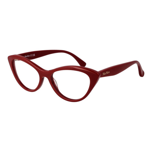 Max Mara Red Women Glasses Frame; cat eye style full-rim acetate; demo lenses with 100% UVA&UVB protection; includes branded case.