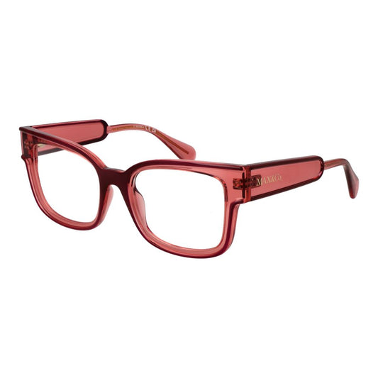 Max & Co Red Women Glasses Frame, stainless steel full-rim rectangle design with 100% UVA&UVB protection.