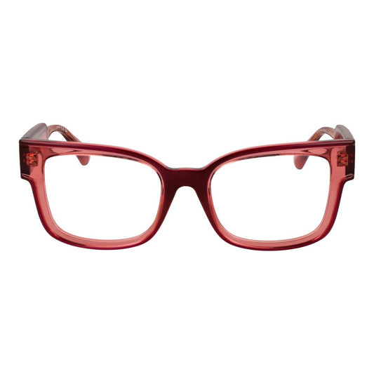 Max & Co Red Women Glasses Frame with full-rim stainless steel design, rectangle style, demo lenses, size 53-20-140, 100% UVA & UVB protection