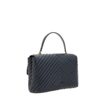 PINKO Love Lady Handbag with quilted design, flat top handle, and gold-plated Love Birds logo, perfect for AW25 season fashion.