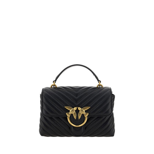 PINKO Black Calf Leather Bos Taurus Handbag 1728,72470364320,Accessories,Bags,Black,Handbags - Bags,New with tags,PINKO,Wallets - Women - Bags,Women,Women - Bags