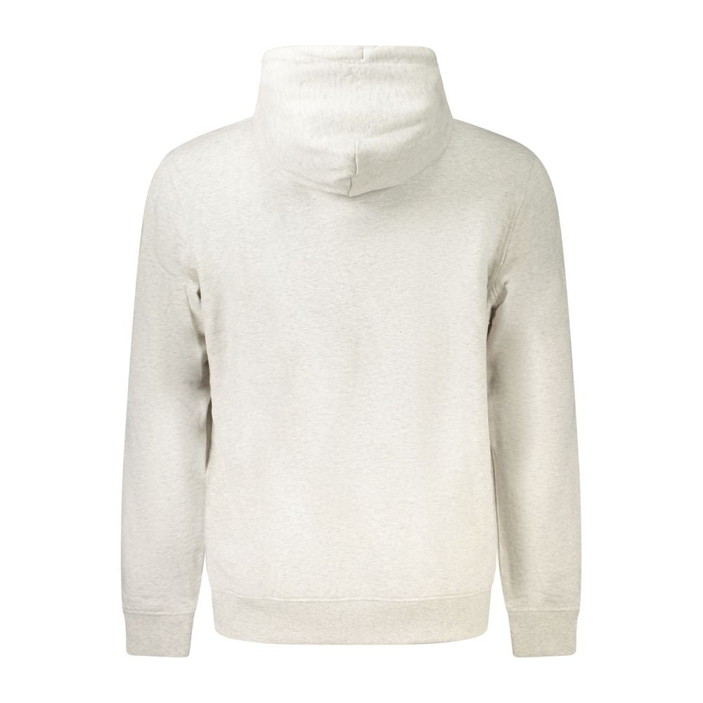 Tommy Hilfiger Gray Cotton Men Sweater, back view, featuring hood and long sleeves, crafted from sustainable cotton fabric.