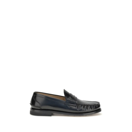 Premiata Black Calf Leather Bos Taurus Slip-On Loafers