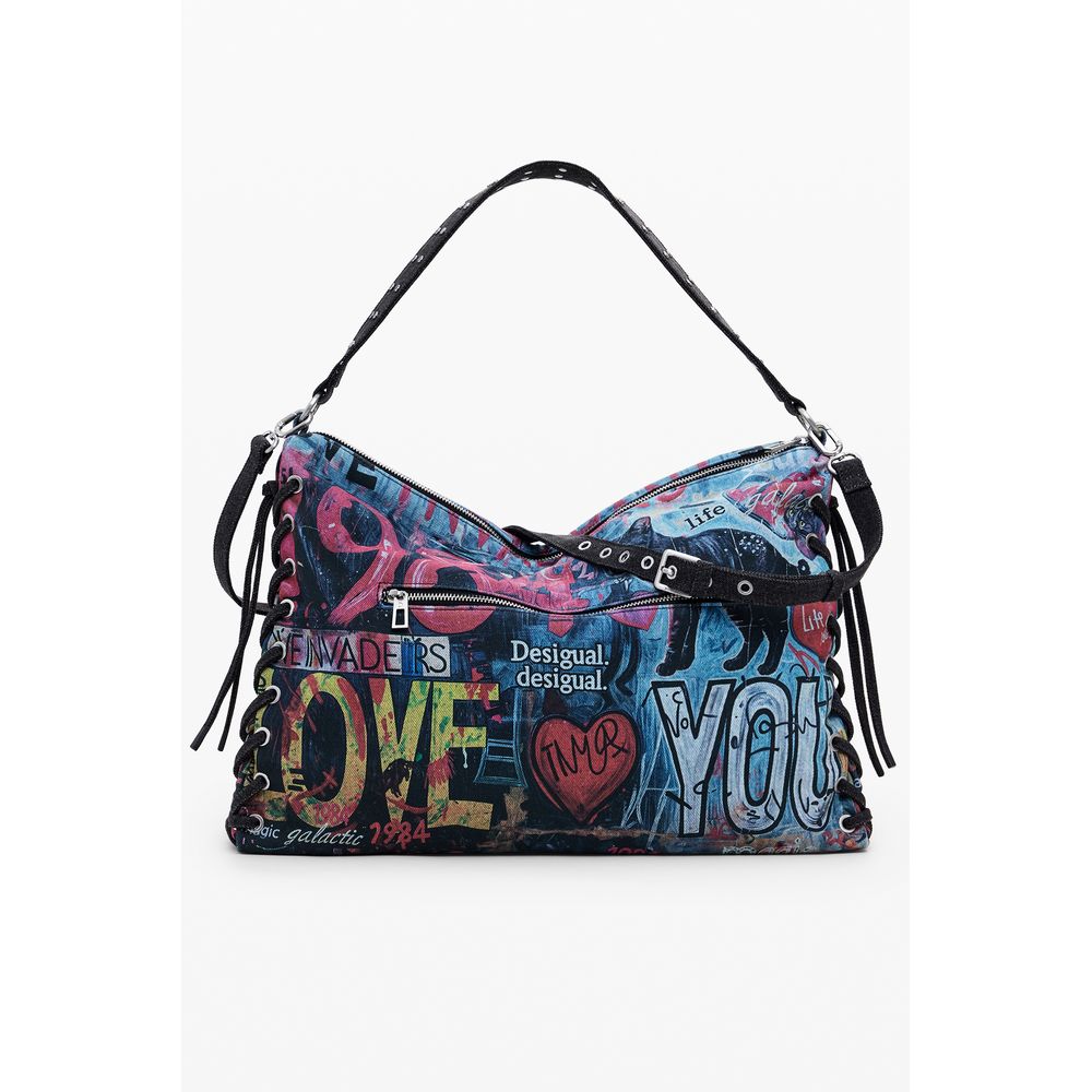 Front view with bag zipped and handles upright.