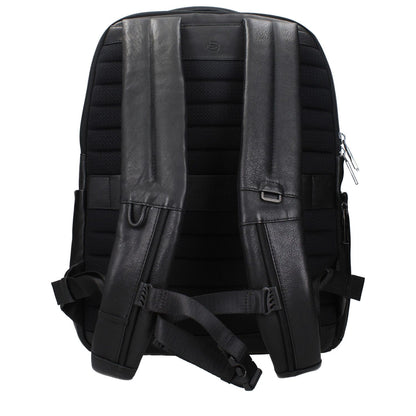 Piquadro Black Leather Backpack