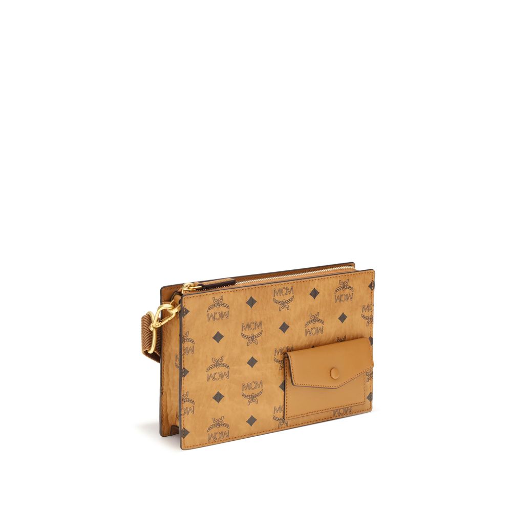 MCM Brown Polyethylene Shoulder Bag