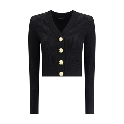 Balmain Black Viscose Cardigan