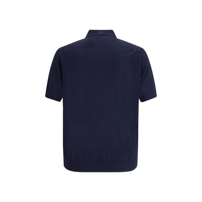 Prada Blue Fleece Wool Polo Shirt