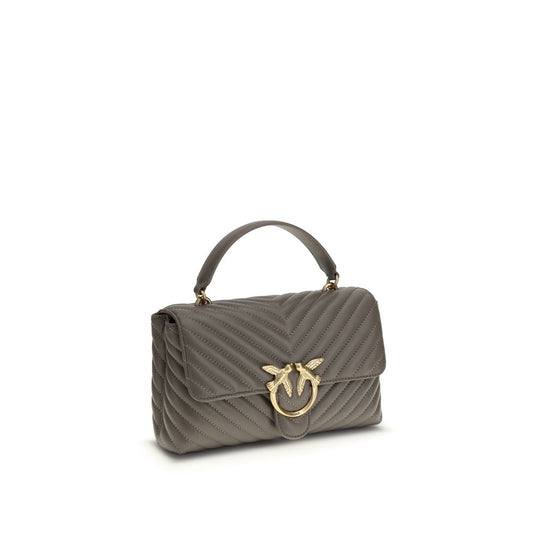 PINKO Love Lady Handbag in quilted calfskin with gold-plated Love Birds logo, sliding chain strap, and top handle, AW25 collection.