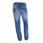 Don The Fuller Blue Cotton Men Jeans with classic 5-pocket design in medium blue wash, back view