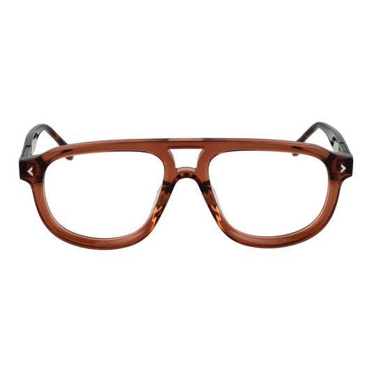 Lozza Brown Men Glasses Frame, full-rim cellulose acetate, aviator style, 55-18-145 size, demo lenses, stylish eyewear for men.