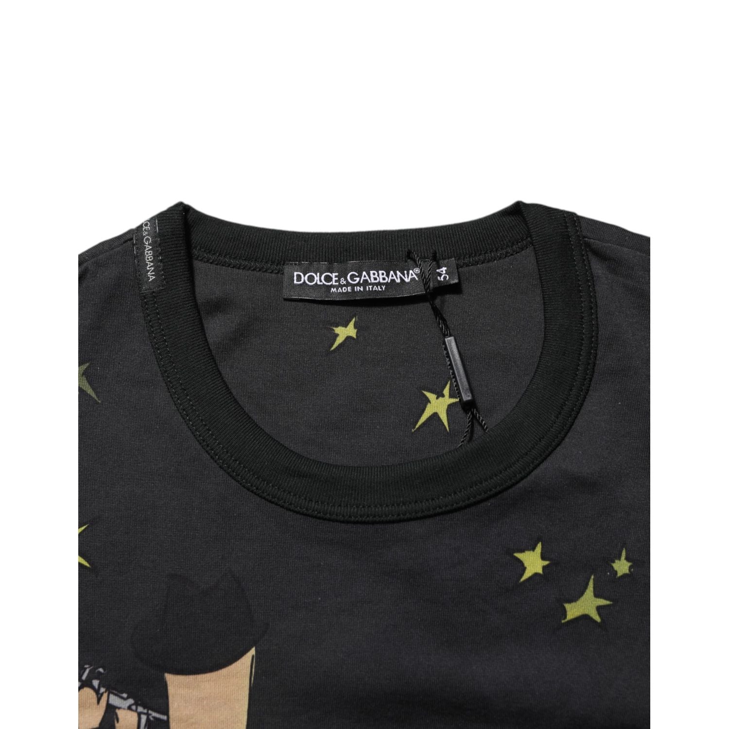 Dolce & Gabbana Black Musical Print Cotton Crew Neck T-shirt