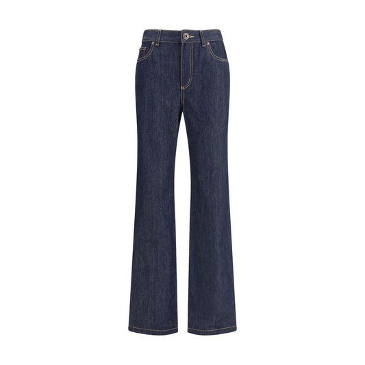 Alexander McQueen Blue Cotton Straight-Leg Jeans