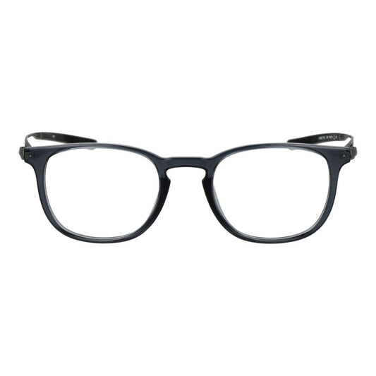 Nike Gray Unisex Glasses Frame, titanium full-rim design, gray color, demo plastic lenses, size 49-20-145, round style