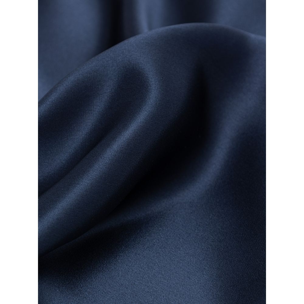 Dolce & Gabbana Blue Silk Pocket Square, luxury 100% silk fabric detail, 31x31 size, SKU: 25FEB79, premium fashion accessory.