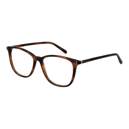 Ted Baker Brown Women Glasses Frame, full-rim square style made of acetate with demo lenses, size 52-15-140.
