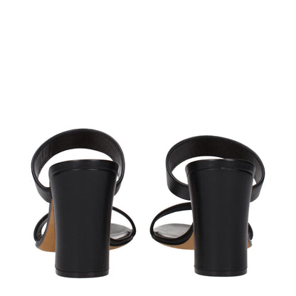 The Row Black Leather Stiletto Heel Sandals