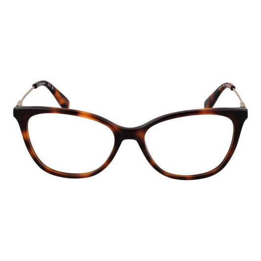 Longchamp Brown Women Glasses Frame, cat eye style, metal full-rim, 53-16-140 size, demo lenses, spring hinge, branded case included.