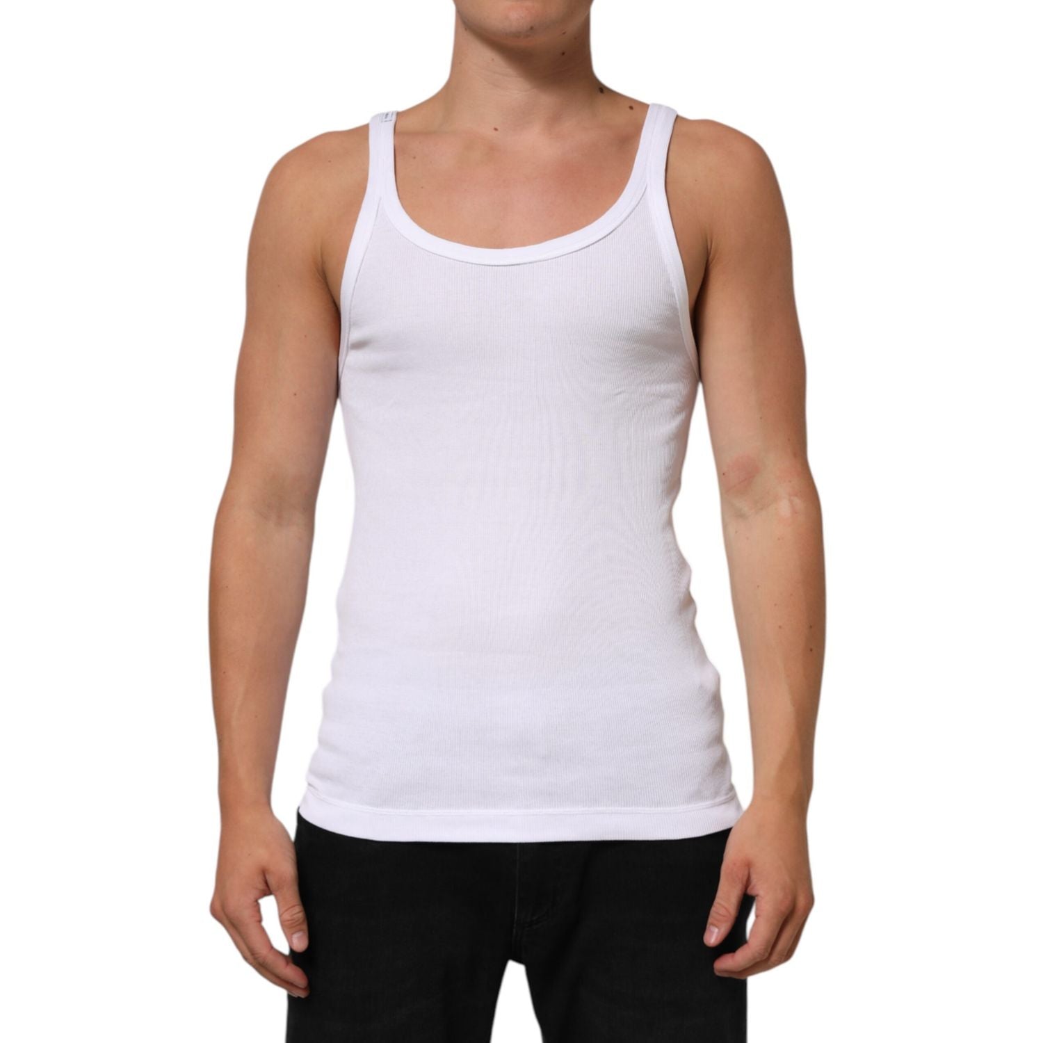 Dolce & Gabbana White Sleeveless Round Neck Tank Top T-shirt