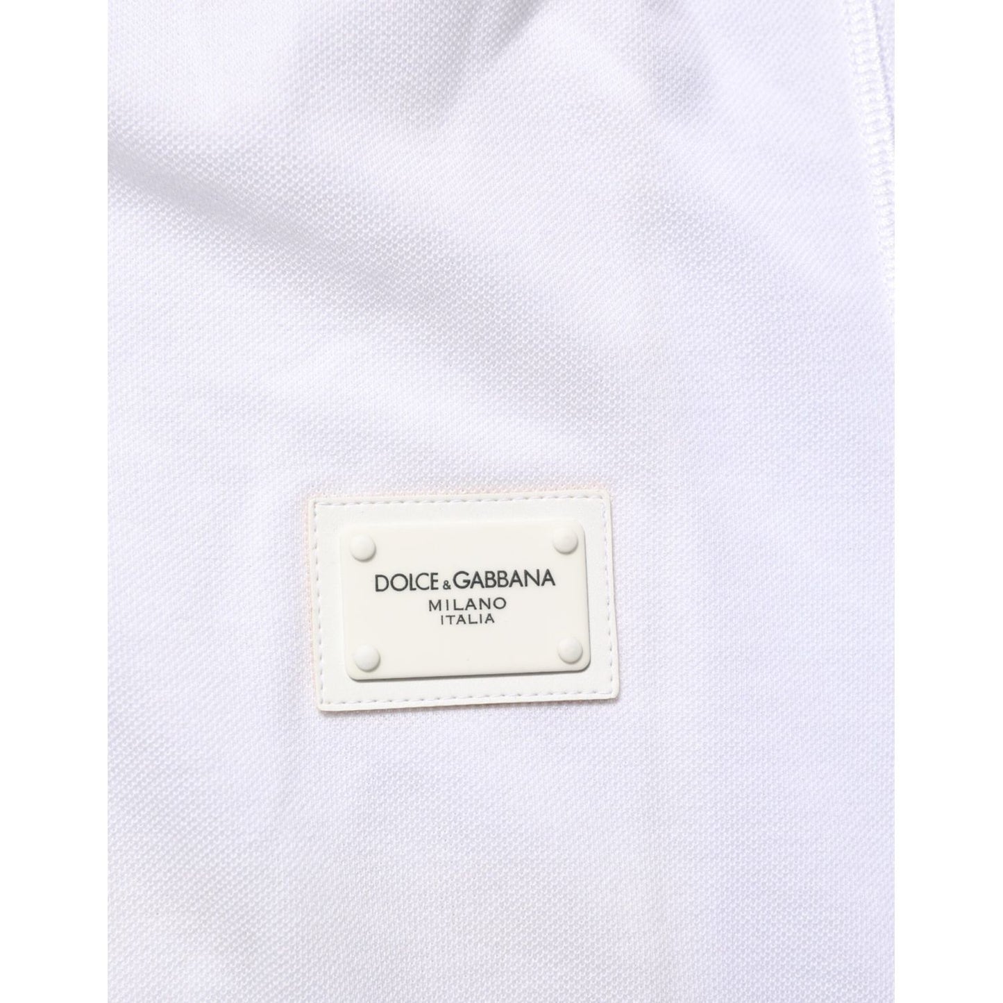Dolce & Gabbana White Collared Short Sleeves Polo Men T-shirt featuring logo detail.