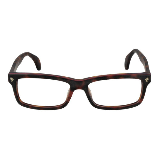 Lozza Brown Men Glasses Frame in cellulose acetate with full-rim rectangle style, demo lenses, 55mm width, 140mm frame width.