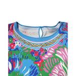 Dolce & Gabbana Multicolor Floral Printed Tunic Blouse Top with vibrant floral design, Italian style, lightweight fabric, elegant silhouette.