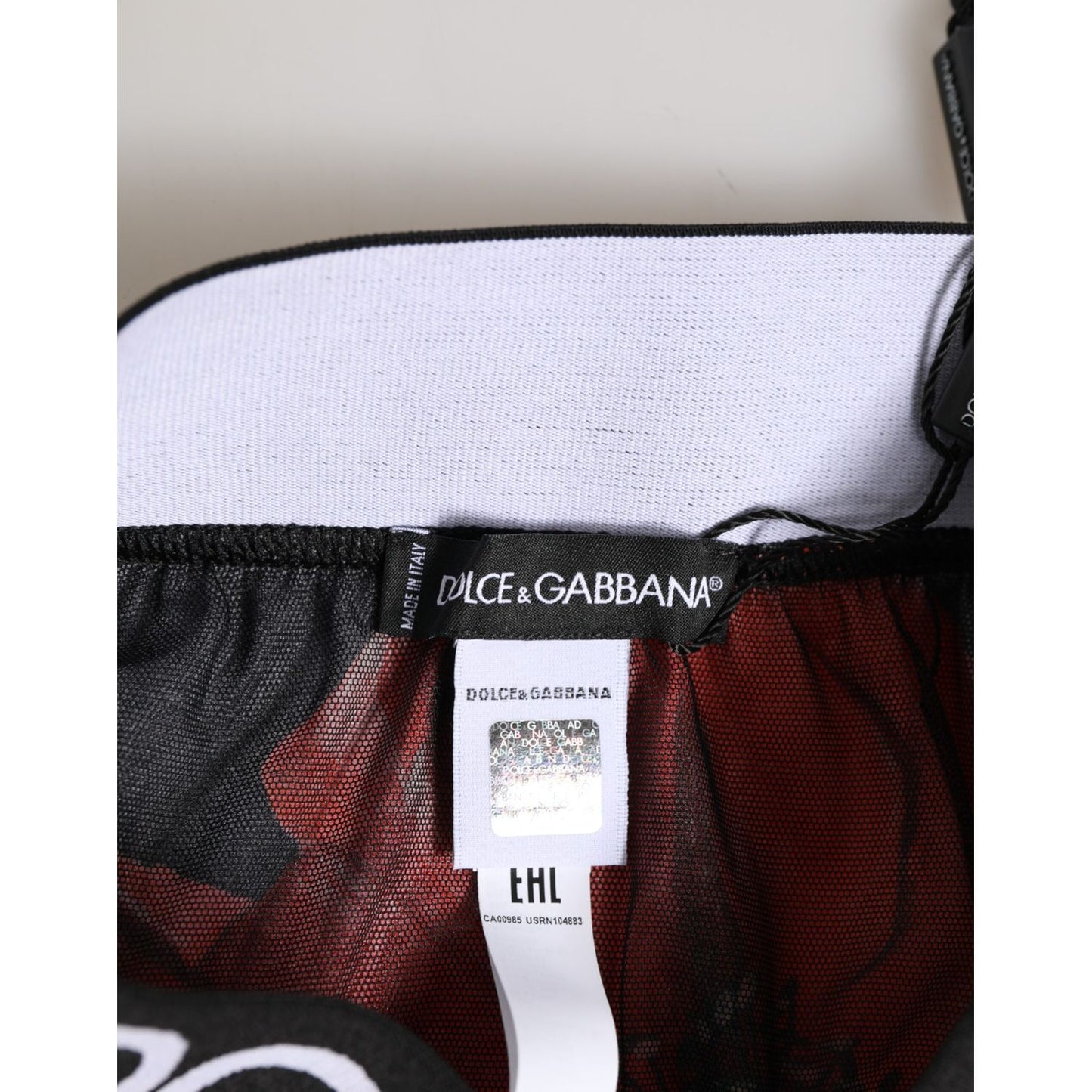 Dolce & Gabbana Black Floral Silk High Waist Panty Underwear