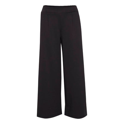 ICHI Black Recycled Polyester Flared Pants