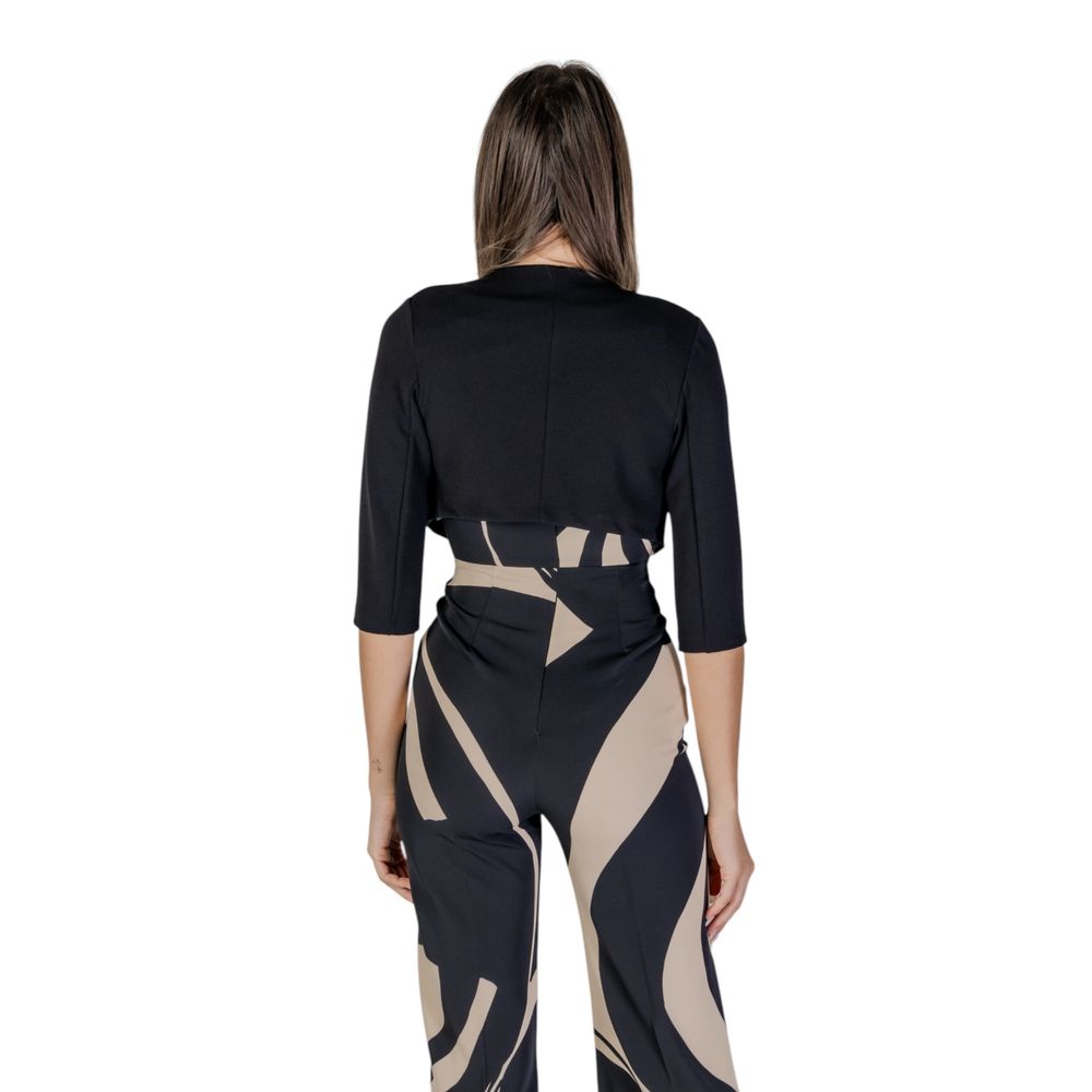 Rinascimento Black Polyester Sleeveless Jacket