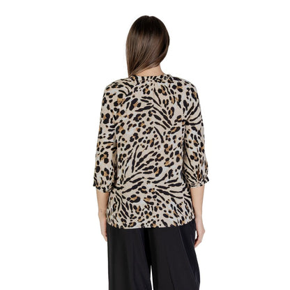 ICHI Beige Viscose Blouse