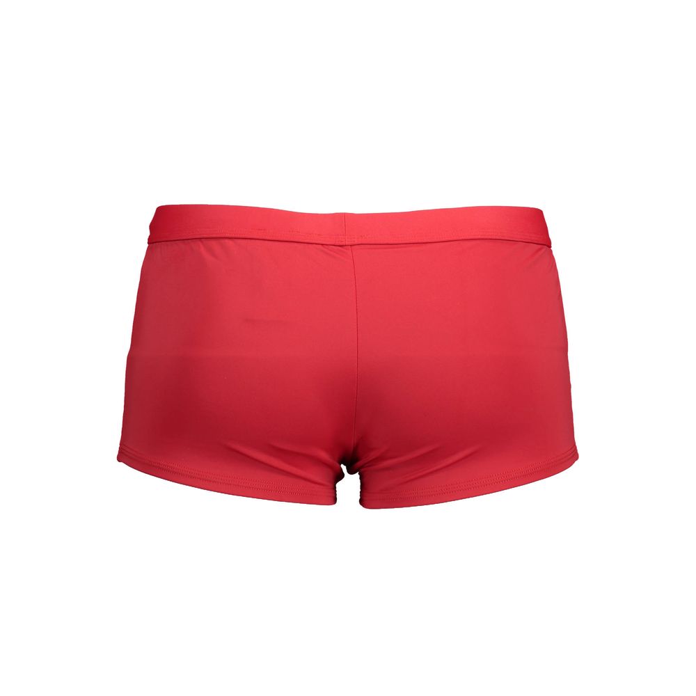 Karl Lagerfeld Red Elastane Swimwear with elastic waistband and logo.