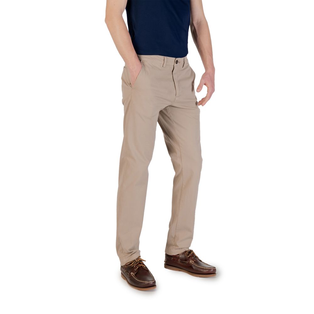 Borghese Beige Cotton Skinny Pants for men, highlighting slim fit design and versatile style, ideal for both formal and casual outfits.