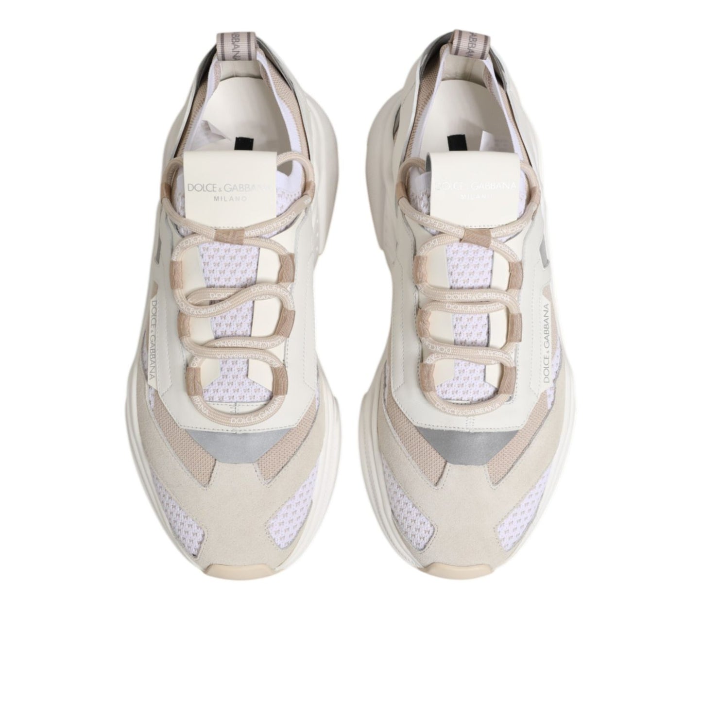 Dolce & Gabbana Multicolor Daymaster Low Top Sneakers Shoes with chunky design and lace-up closure, top view.
