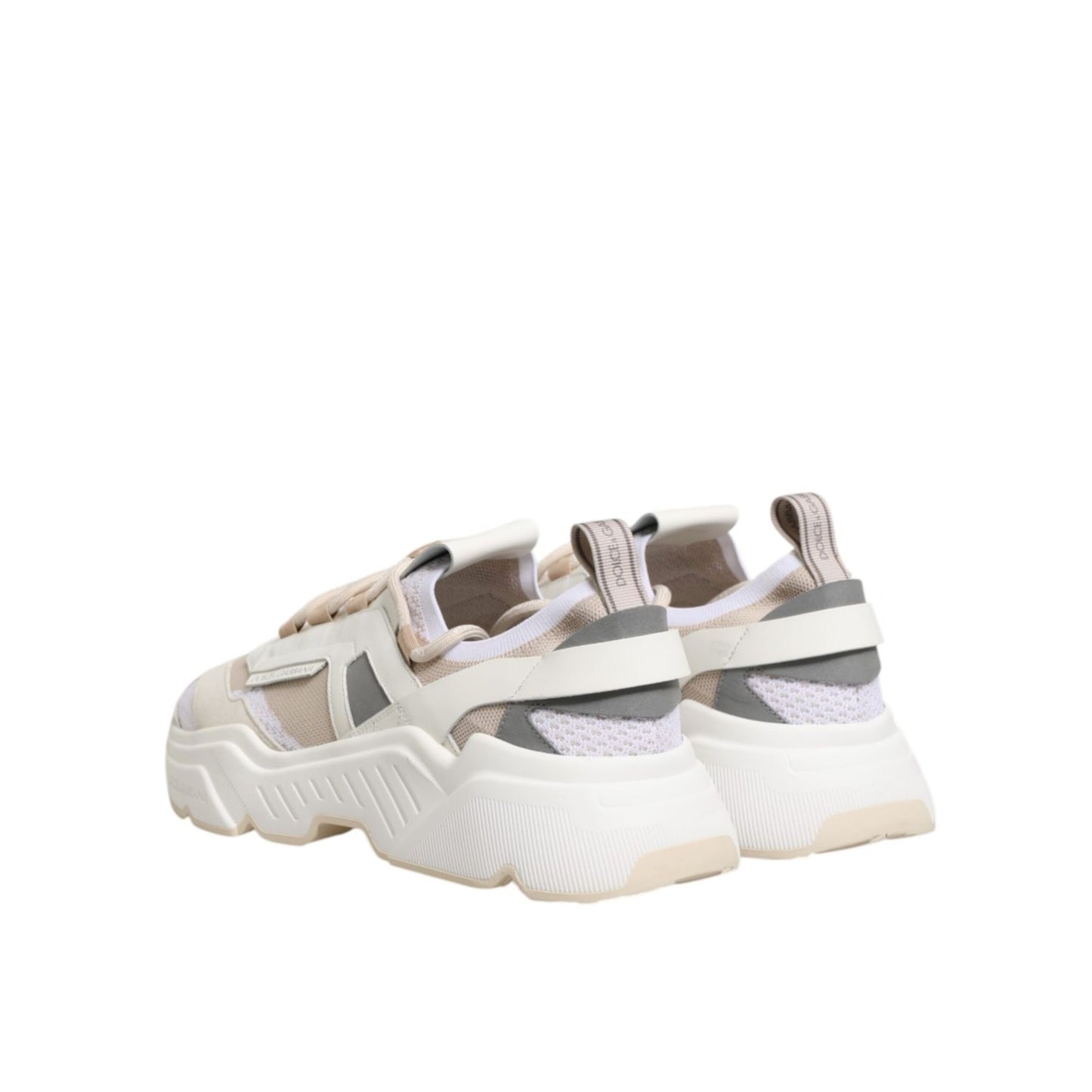 Back view of Dolce & Gabbana Multicolor Daymaster Low Top Sneakers Shoes with chunky sole and logo details.