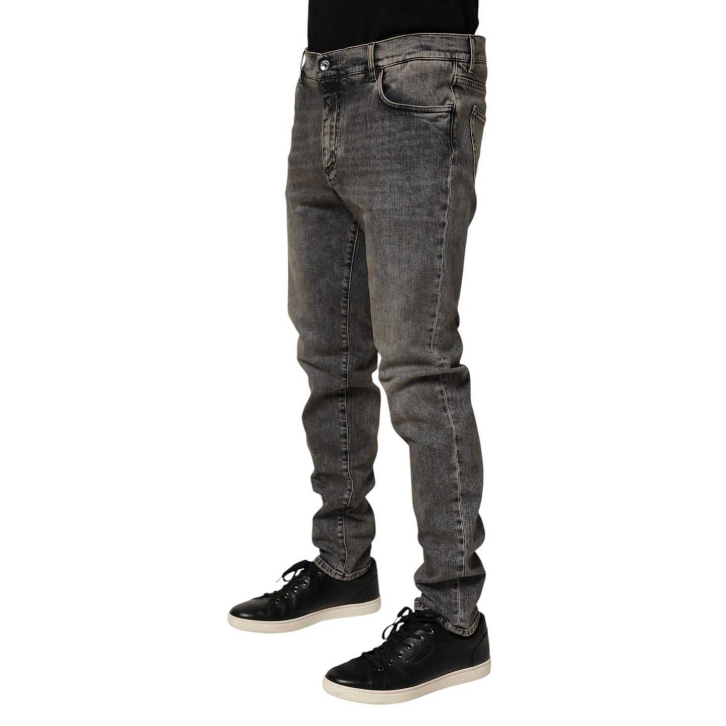 Dolce & Gabbana Gray Cotton Stretch Slim Fit Men Denim Jeans