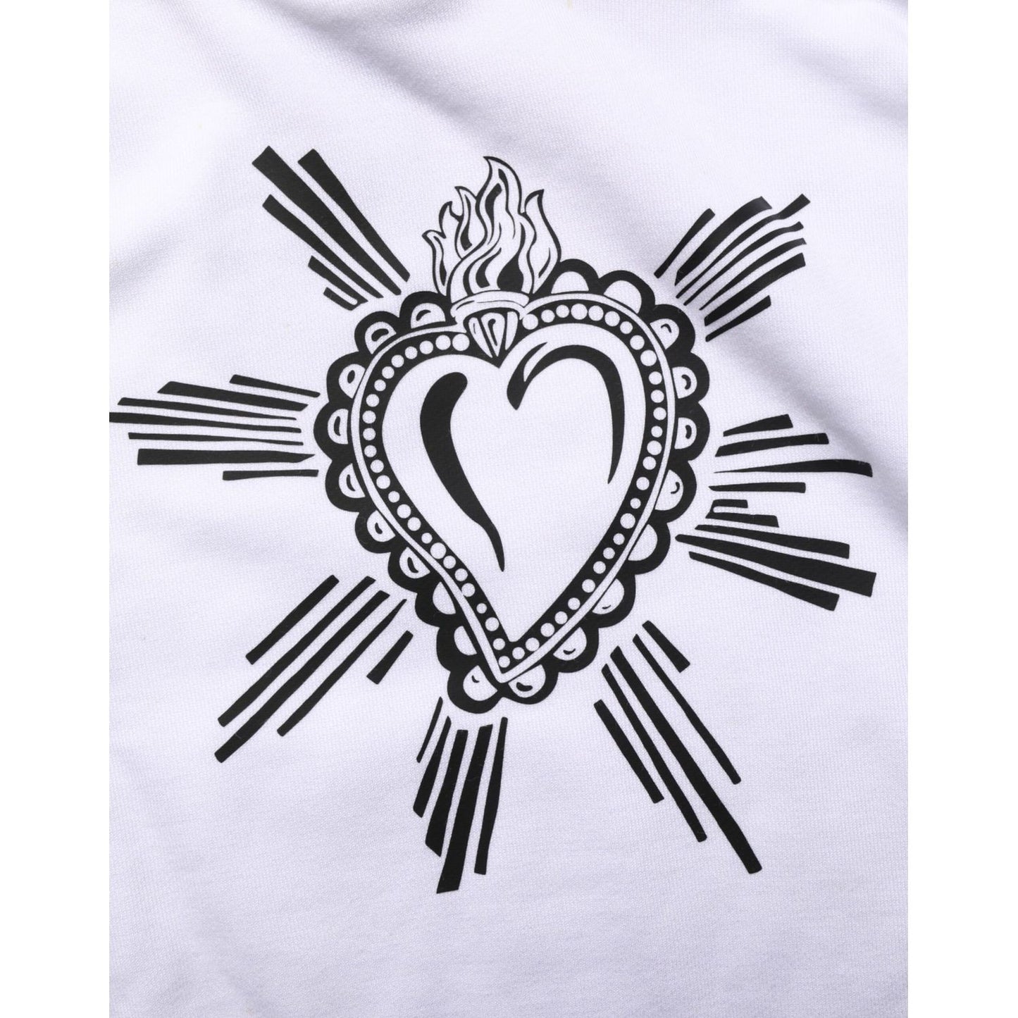 Dolce & Gabbana White Sacred Heart Hooded Sweatshirt Sweater Dolce & Gabbana