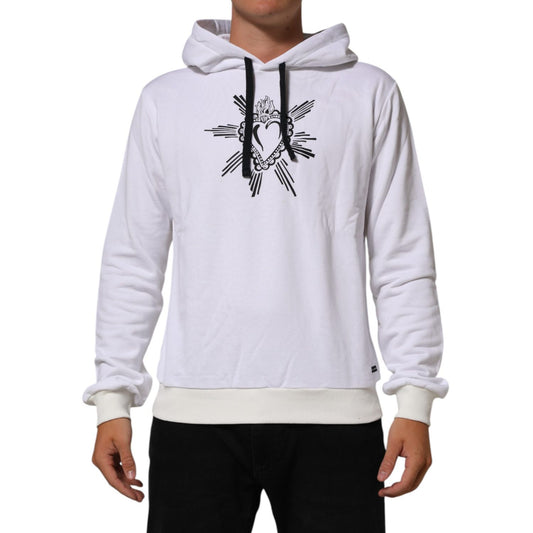 Dolce & Gabbana White Sacred Heart Hooded Sweatshirt Sweater Dolce & Gabbana
