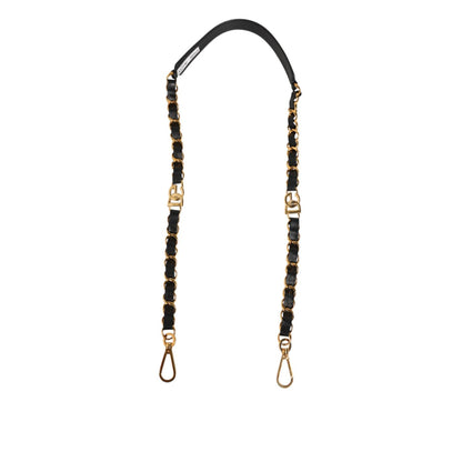Dolce & Gabbana Black Leather Gold Chain Bag Accessory Shoulder Strap Dolce & Gabbana
