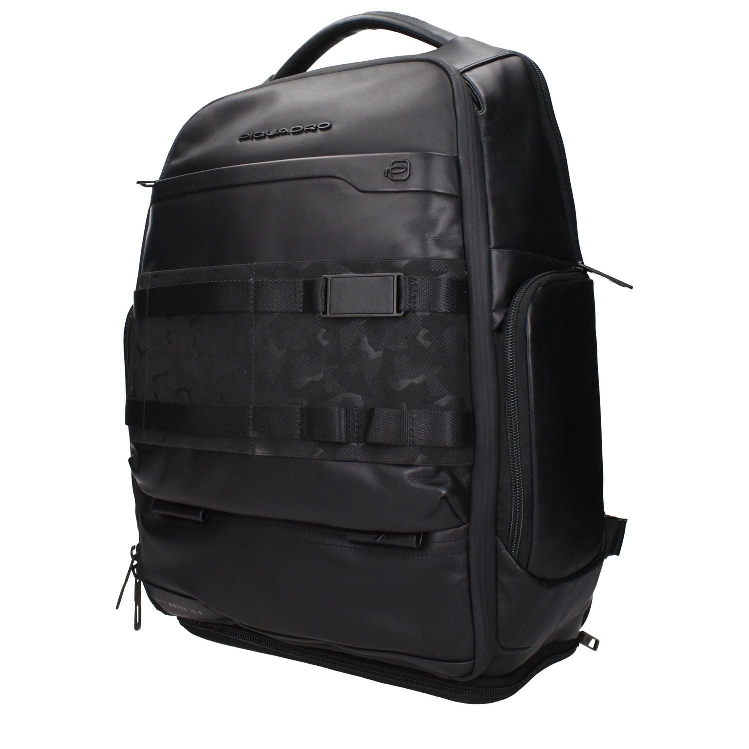 Piquadro Black Leather Backpack