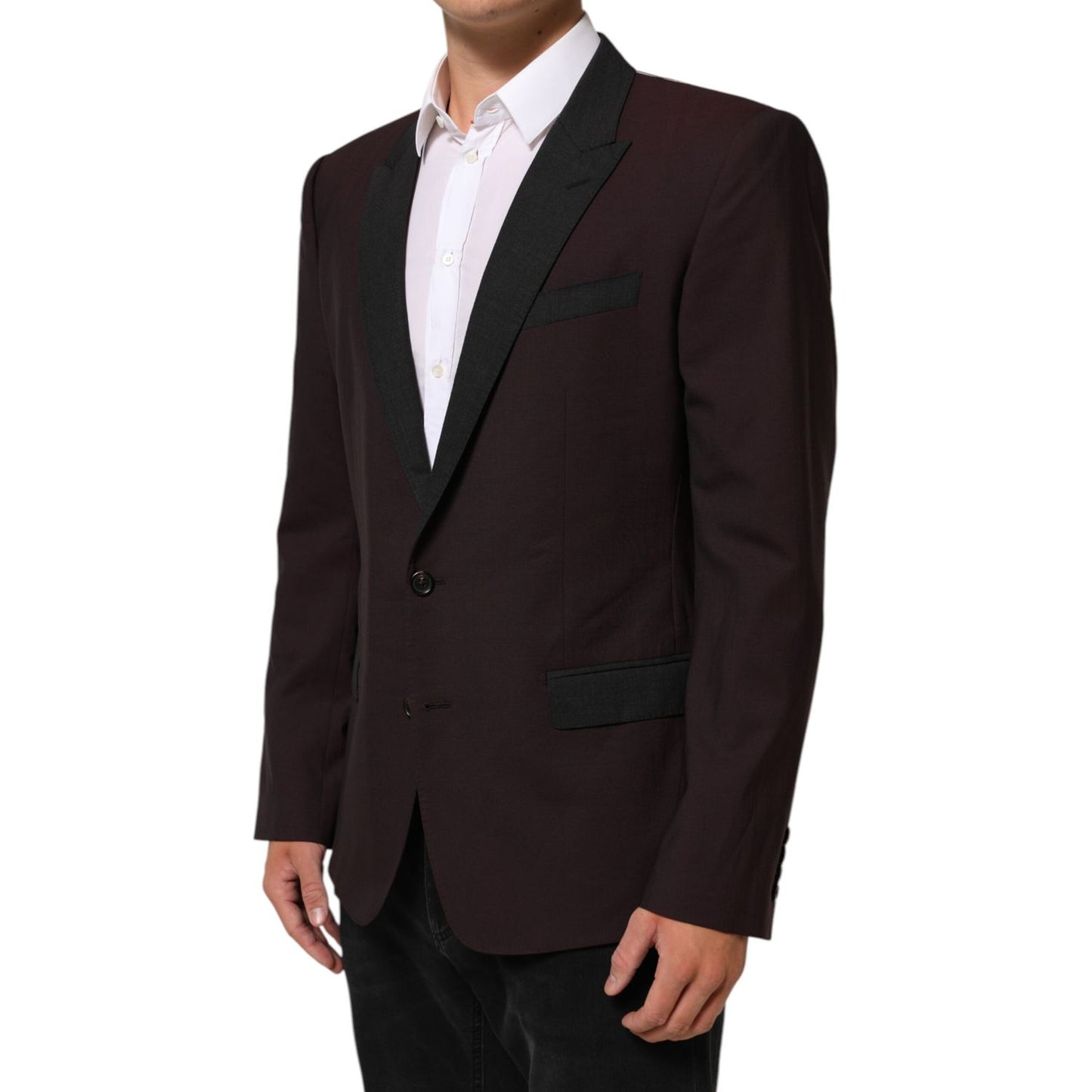 Dolce & Gabbana Maroon Wool 2 Buttons Suit Jacket Blazer