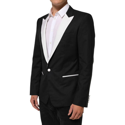Dolce & Gabbana Black White MARTINI 1 Button Men Suit Blazer
