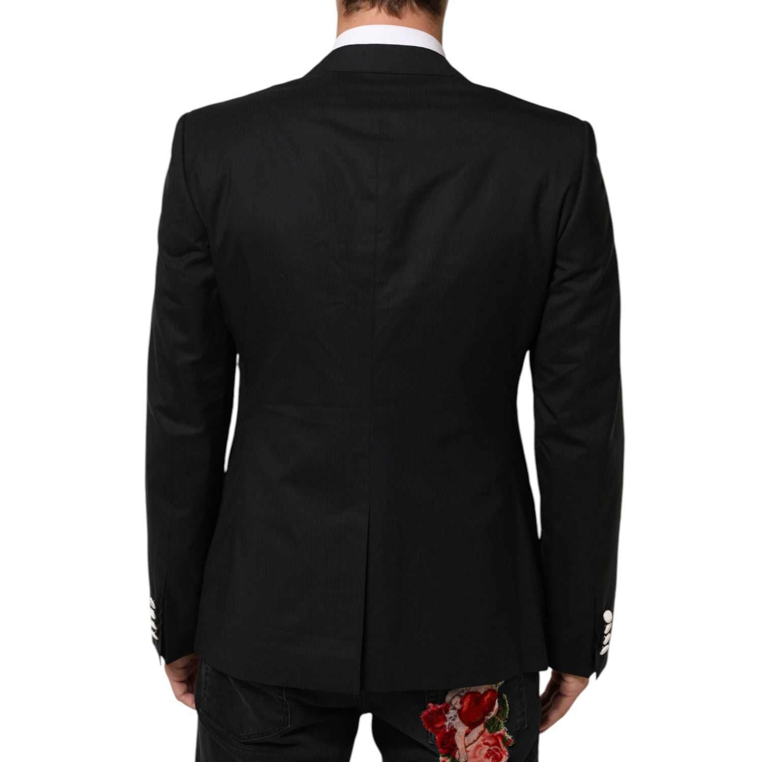 Dolce & Gabbana Black White MARTINI 1 Button Men Suit Blazer