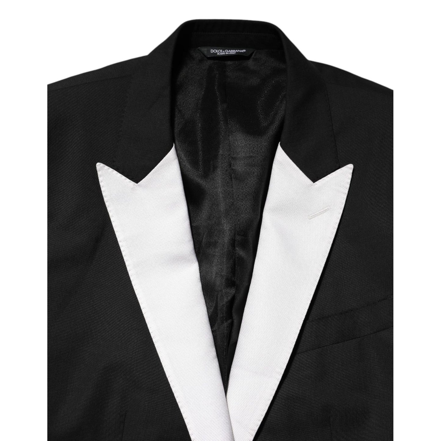 Dolce & Gabbana Black White MARTINI 1 Button Men Suit Blazer