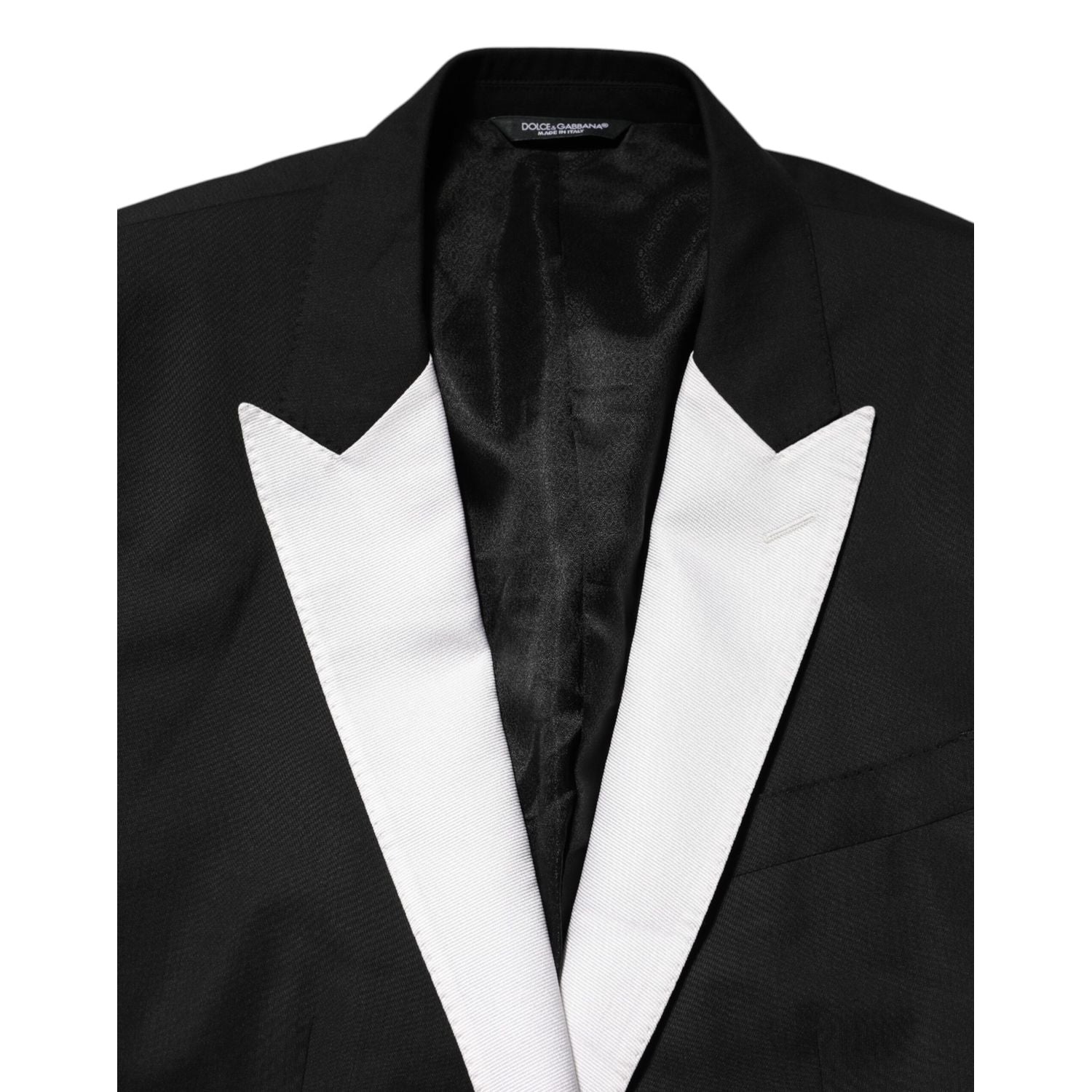 Dolce & Gabbana Black White MARTINI 1 Button Men Suit Blazer