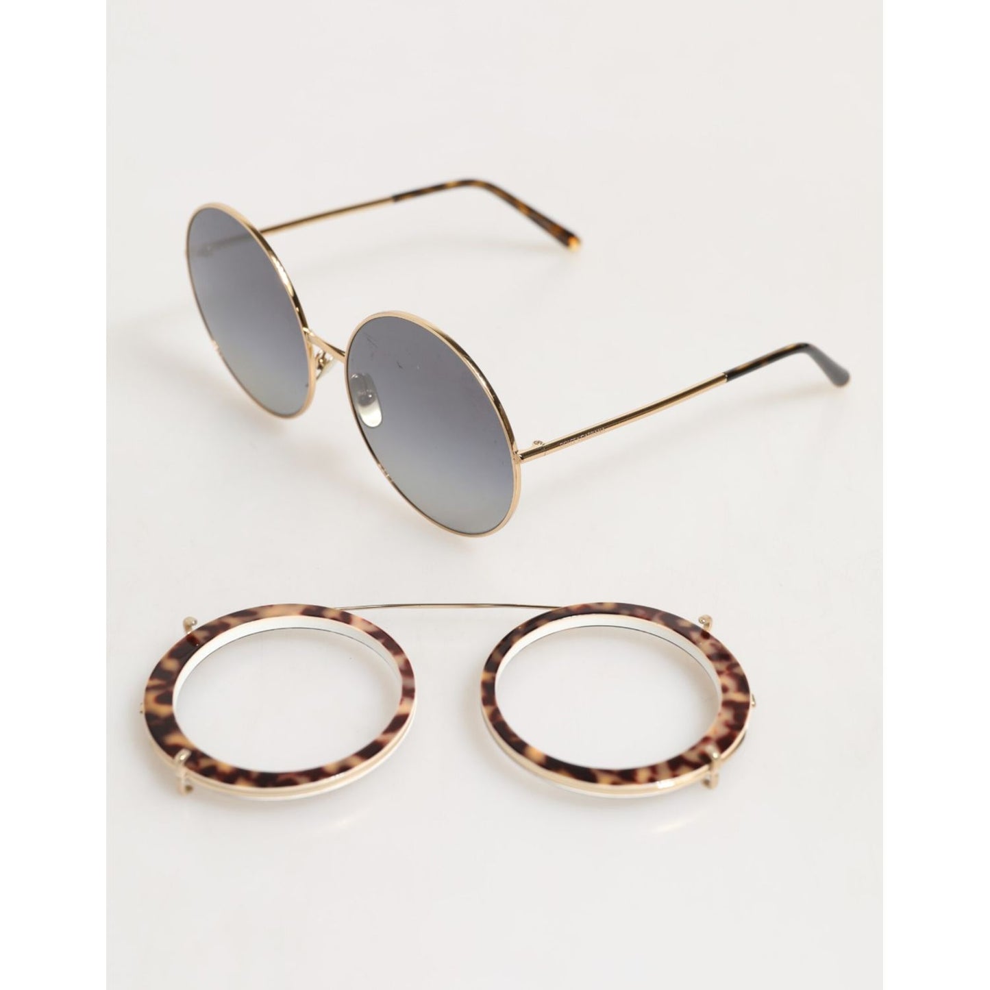 Dolce & Gabbana DG2198 Brown Leopard Print Gradient Round Sunglasses