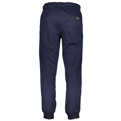 Gianmarco Venturi Blue Cotton Pant, sports trousers with fleece, elastic waist, ankle cuff, 3 pockets, embroidery, logo detail