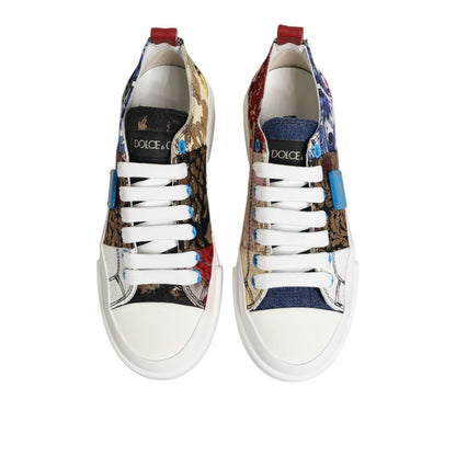 Dolce & Gabbana Multicolor Patchwork Low Top Sneakers Shoes